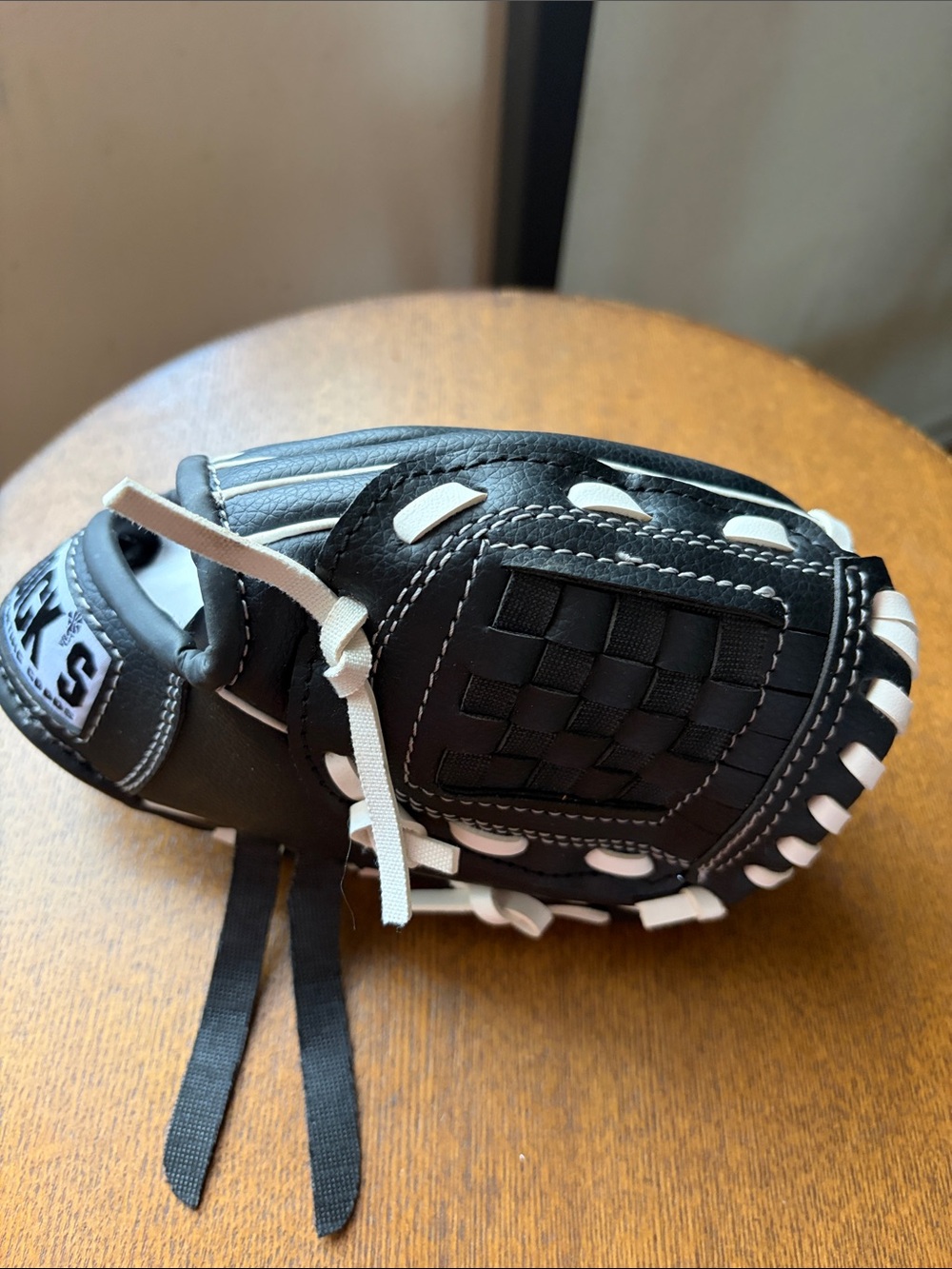 Youth Black and White Baseball Glove - Kids Softball Mitt